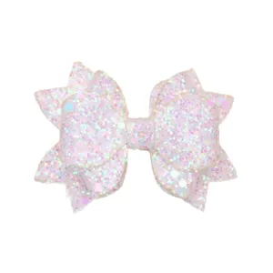 Glitter leather bow hair accessory DIY craft sparkly bow charm for cup and straw decor