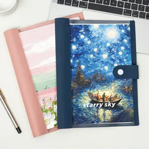 Quaderno con anelli pittura ad olio retro diario per studenti agenda spessa elegante