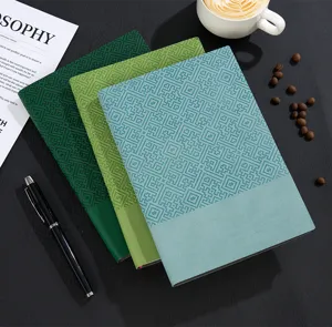 Retro embossed key pattern hardcover notebook set, elegant business journal for daily work.