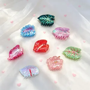 PVC simulierte Blatt Haarklammer hochwertige Pflanze Haifischclip Wald Stil Haarschmuck