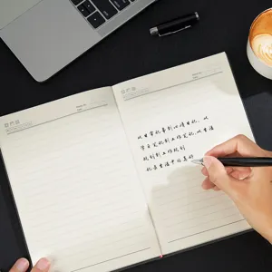 Thick retro lined notebook for daily journaling, office memo and business planning use.