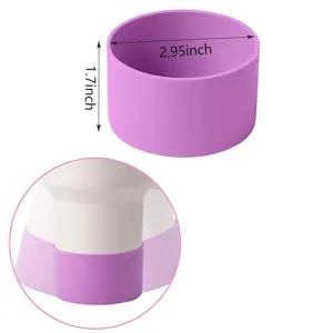 Housse de protection en silicone violette pour gobelet, couvercle antidérapant de 2,95 pouces.