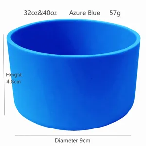 Silicone water bottle boot 32oz 40oz protective sleeve anti-slip cup cover light blue