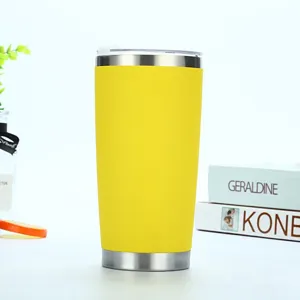 20oz roestvrij staal vacuüm geïsoleerde beker gepoedercoat reizen auto waterflesje