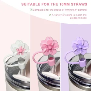 Copertura per cannucce di fiori in silicone per cannucce da 10 mm tappo antipolvere 3pz
