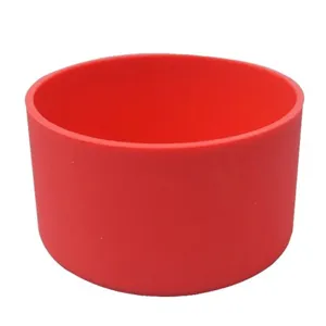 Red silicone water bottle boot 9cm protective sleeve anti-slip insulation cup cover