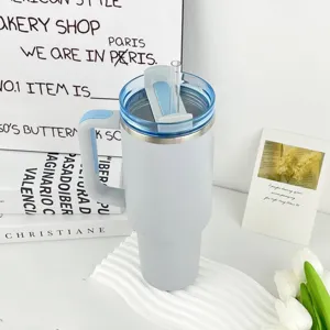 40oz stainless steel insulated tumbler with handle large capacity travel water bottle