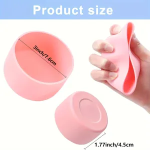 Custodia protettiva in silicone rosa, copertura antiscivolo flessibile per tazze da 3 pollici.