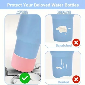 Dettaglio della custodia protettiva in silicone per bottiglie contro i danni e urti.