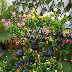 Solare Garten Blumenleuchten LED wasserdichte Outdoor Rasen Hof dekorative Beleuchtung