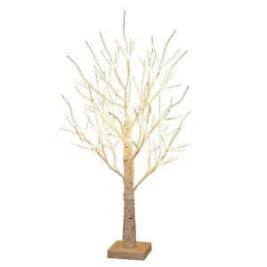 LED filo di rame betulla luce decorazione per interni luminosa albero artificiale festa