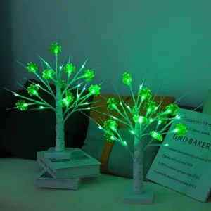 St Patricks Tag LED Dekoratives Baum Licht Grünes Kleeblatt Birke Baum Licht Batterie USB Betrieben Festival Party Heim Dekor