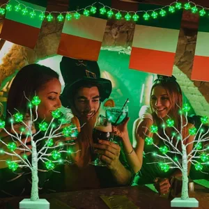 St. Patrick's Day LED Kleeblatt Baum Licht, grüne dekorative Lichterkette für Party Indoor.