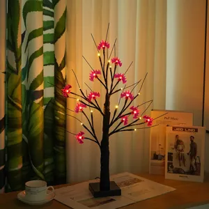 Luce per Albero LED di Halloween Zucca Acero Decorazione da Tavolo Lampada Artificiale USB a Batteria per Festa Casa