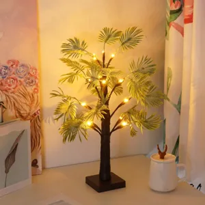 Lumière d'Arbre de Feuille de Bananier LED Lampe Décorative pour la Maison Ambiance de Fête Arbre Lumineux Plante Artificielle Lampe de Bureau