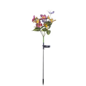Solar Schmetterling Gartenleuchte Stecklampe LED wasserdicht Außenbereich Rasen Deko Lampe