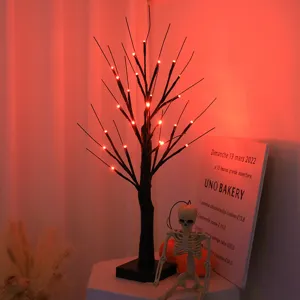 Halloween LED schwarzer Zweig Baum Lampe mit roten Lichtern für Innen Urlaub Party.