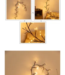 Catena luminosa LED in salice luci calde per camera da letto casa festa decorazione muro