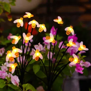 Outdoor Solar Bienen Gartenleuchten Wasserdichte LED Lichterkette Warmes Licht Rasen Landschaftsdekor Für Terrasse Hof Weg