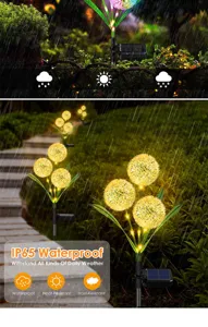 LED Solar Löwenzahn Garten Rasenleuchte wasserdicht Außenbereich Landschaftsbeleuchtung