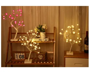 LED Cerisier Arbre Lumière Artificielle Fleur Branche Lampe USB Batterie Décoration