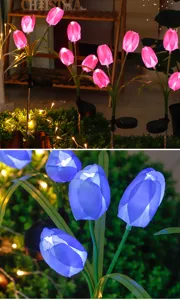 Lampe solaire LED tulipe de jardin étanche éclairage de paysage pour pelouse cour allée décors