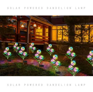 Solarbetriebene LED-Pusteblumen-Gartenleuchten für wasserdichte Rasen- und Hofdekoration außen.
