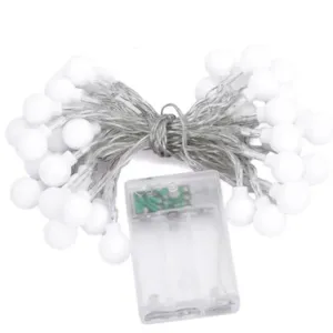Guirlande lumineuse LED boules mates fonctionnant à piles éclairage déco fête camping