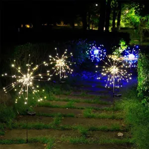 Luces decorativas solares impermeables de fuegos artificiales para jardín, patio y exteriores.