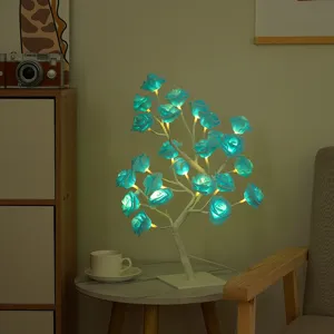 LED rose arbre lumière fleur artificielle veilleuse décoration de table pour la saint valentin.