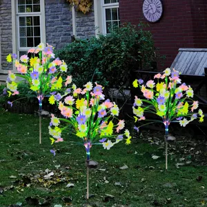 Outdoor Solar Garten Erdspieß Licht Edelstahl LED Landschaftsbeleuchtung Weizenähre Chrysantheme Für Hof Rasen Dekoration