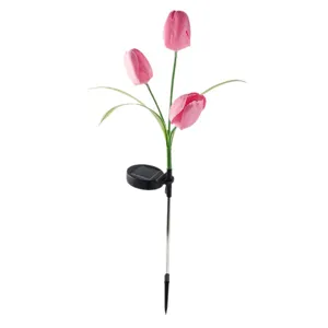 Lampe solaire tulipe de jardin étanche extérieure LED piquet de pelouse décoration cour
