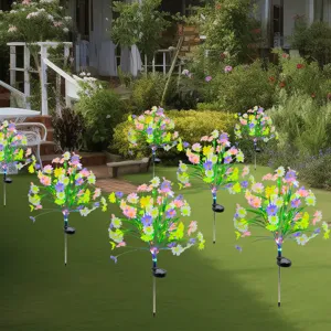 Outdoor Solar Gartenleuchten, bunte Gänseblümchen LED Rasenlichter für Hof Landschaft.
