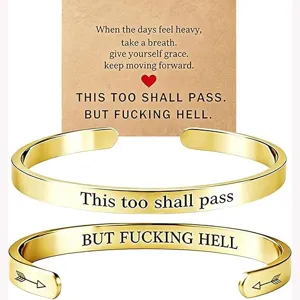 Stainless Steel Open Bangle Bracelet Laser Engraved Inspirational Quote Cuff Bracelet Minimalist Jewelry Gift For Women