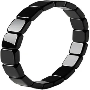 Black hematite magnetic bead bracelet therapeutic stone jewelry couple gift stylish design