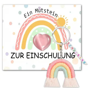 Handmade Rainbow Tassel Keychain Cute Heart Crystal Pendant With Greeting Card And Gift Box For Back To School