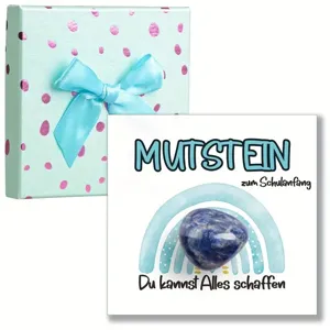 Natural crystal stone set with gift box and blessing card for school season courage.