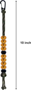 Handmade paracord golf counter keychain with acrylic crystal beads and 10 inch length.