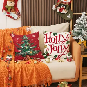 Christmas throw pillow cover set holiday decorative cushion sofa home decor winter style