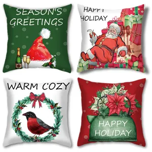 Christmas decorative throw pillow covers set festive holiday cushion cases for sofa home decor