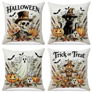 Halloween Geist Bedruckter Kissenbezug Horror Atmosphäre Dekoration Totenkopf Kissen Polyester Sofa Kissenbezug
