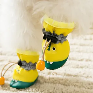 Scarpe per cani carine dinosauro suola morbida antiscivolo impermeabile stivaletti per cuccioli.