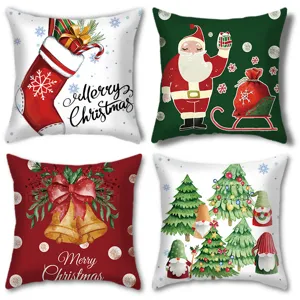 Christmas throw pillow covers set of 4 decorative cushion covers for holiday home sofa decor