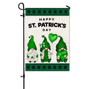 St Patricks Day Garden Flag Irish Four Leaf Clover Shamrock Outdoor Yard Banner Holiday Spring Home Decoration