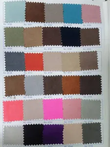 Fabric color swatch sample card showing various color options for custom pet bed products.