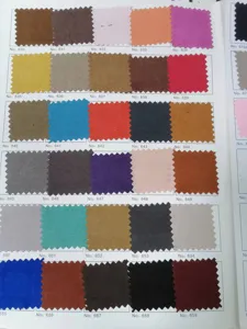 Fabric color swatch sample card showing various color options for pet car seat and mat detail.