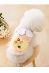 Leuke lente zomer huisdier hond vest bloem kraag bloemzak puppy kat kleding kledingstuk