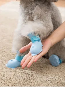 Stivali per cani in silicone impermeabili, simpatiche scarpe da pioggia per animali domestici.