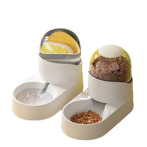 Automatic Pet Water Dispenser And Feeder Set Plastic Gravity Water Bowl And Food Storage Container For Cats Dogs
