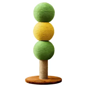 Cat Climbing Frame Sisal Scratching Post Interactive Toy For Indoor Cats Multi-Layer Ball Design Pet Scratching Tree
